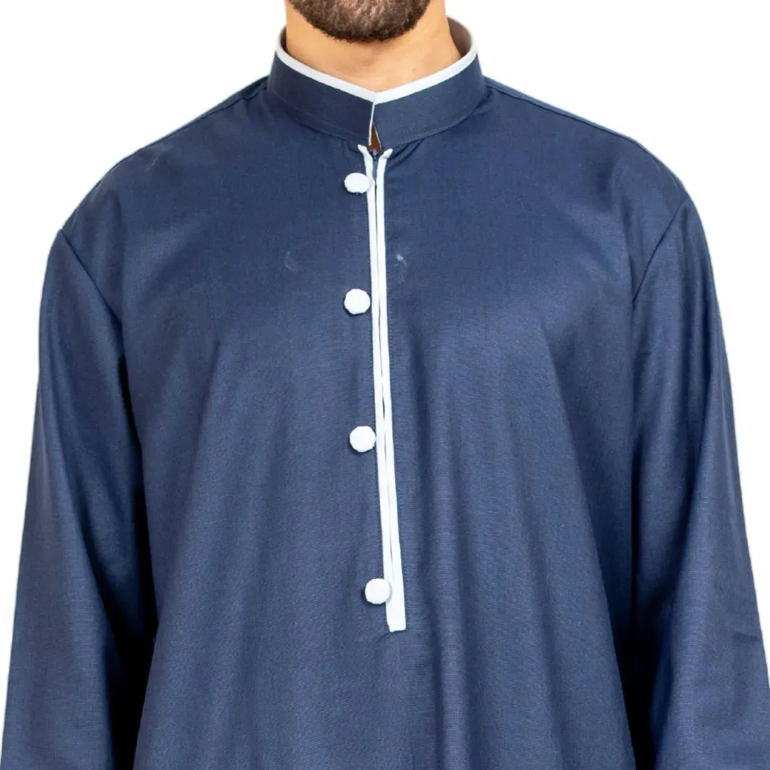 112 - Men's Stand Collar Thobe Islamic Clothing