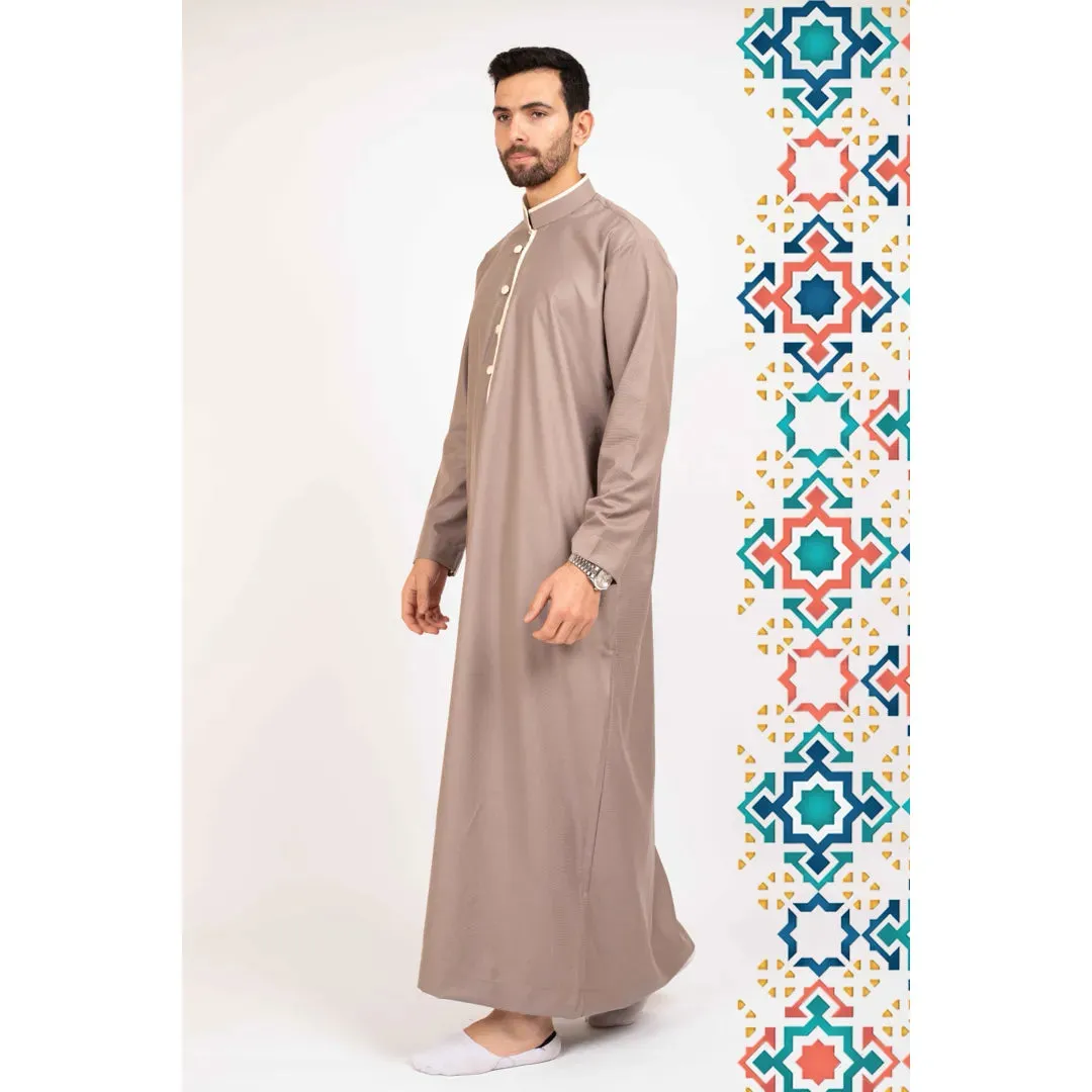 112 - Men's Stand Collar Thobe Islamic Clothing