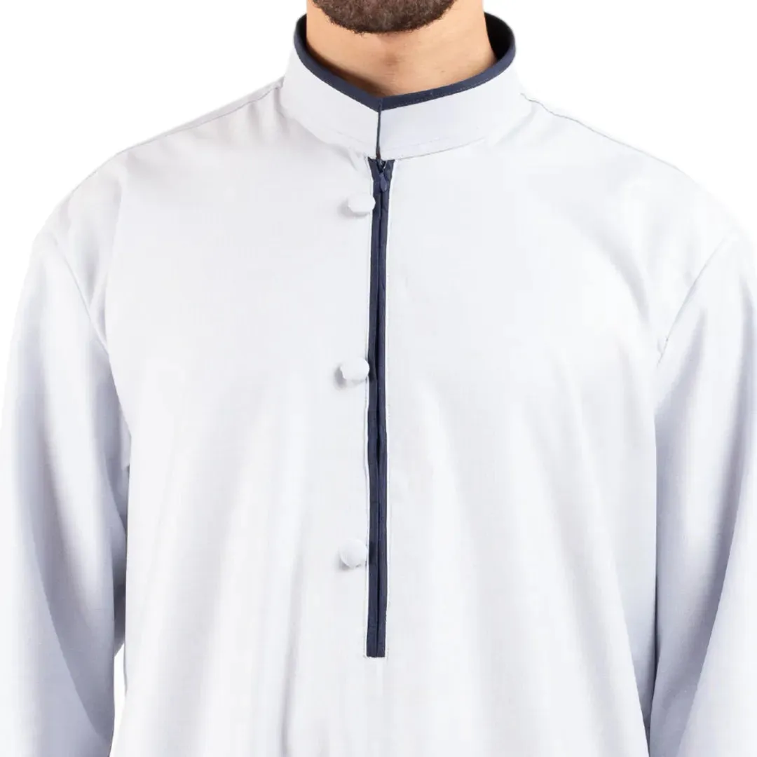 112 - Men's Stand Collar Thobe Islamic Clothing