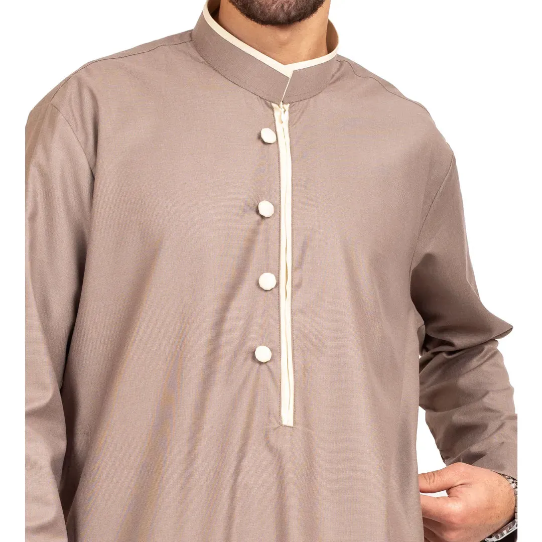 112 - Men's Stand Collar Thobe Islamic Clothing