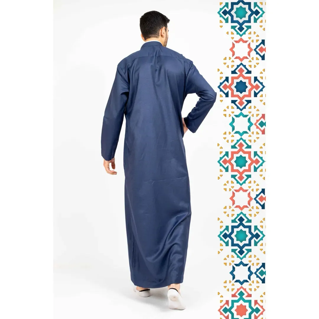 112 - Men's Stand Collar Thobe Islamic Clothing