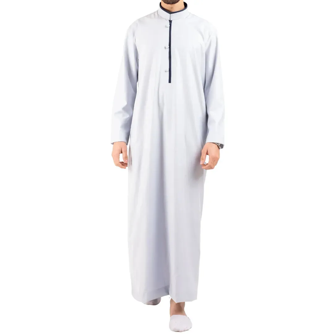 112 - Men's Stand Collar Thobe Islamic Clothing