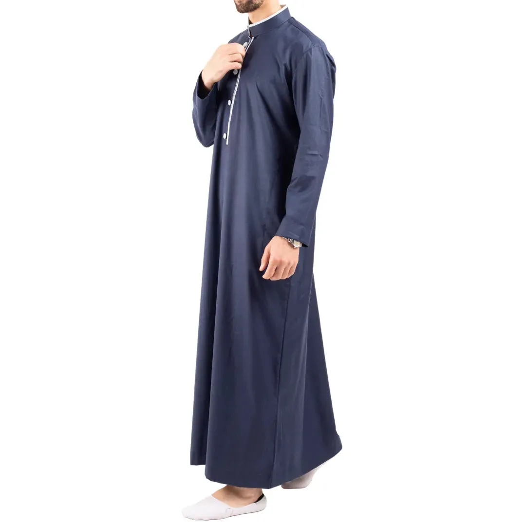 112 - Men's Stand Collar Thobe Islamic Clothing