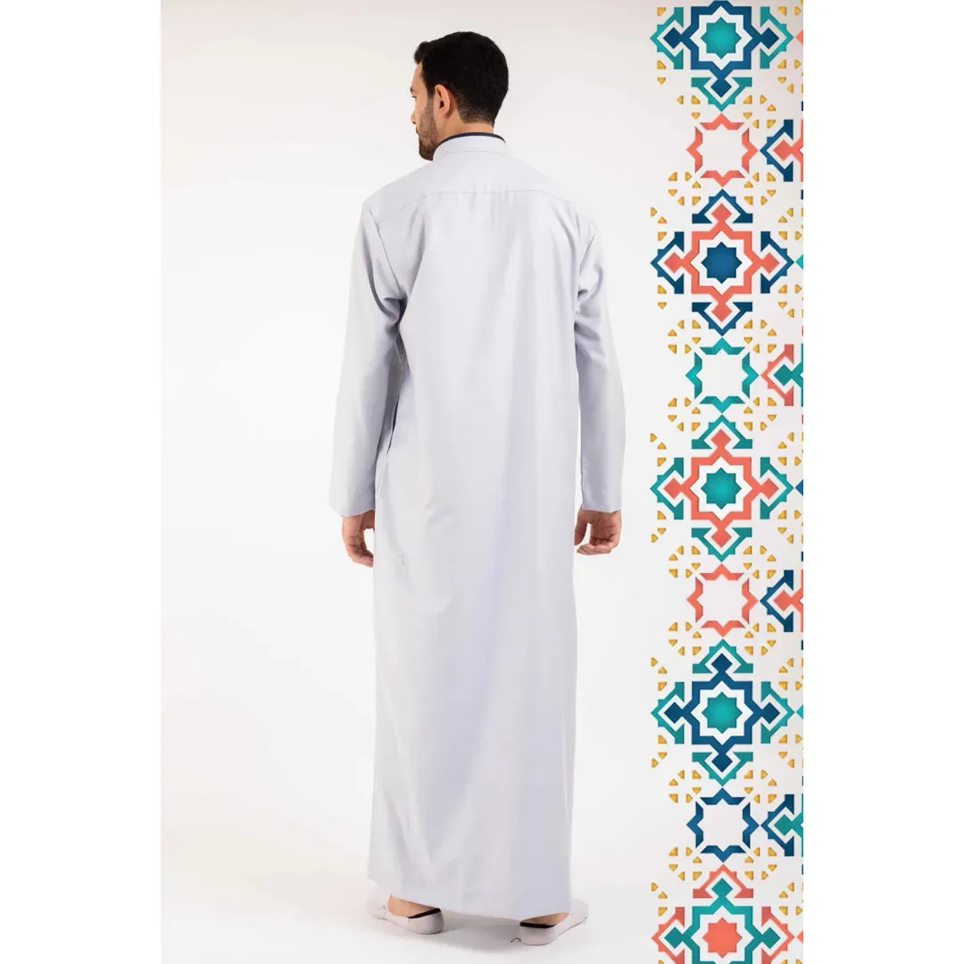 112 - Men's Stand Collar Thobe Islamic Clothing