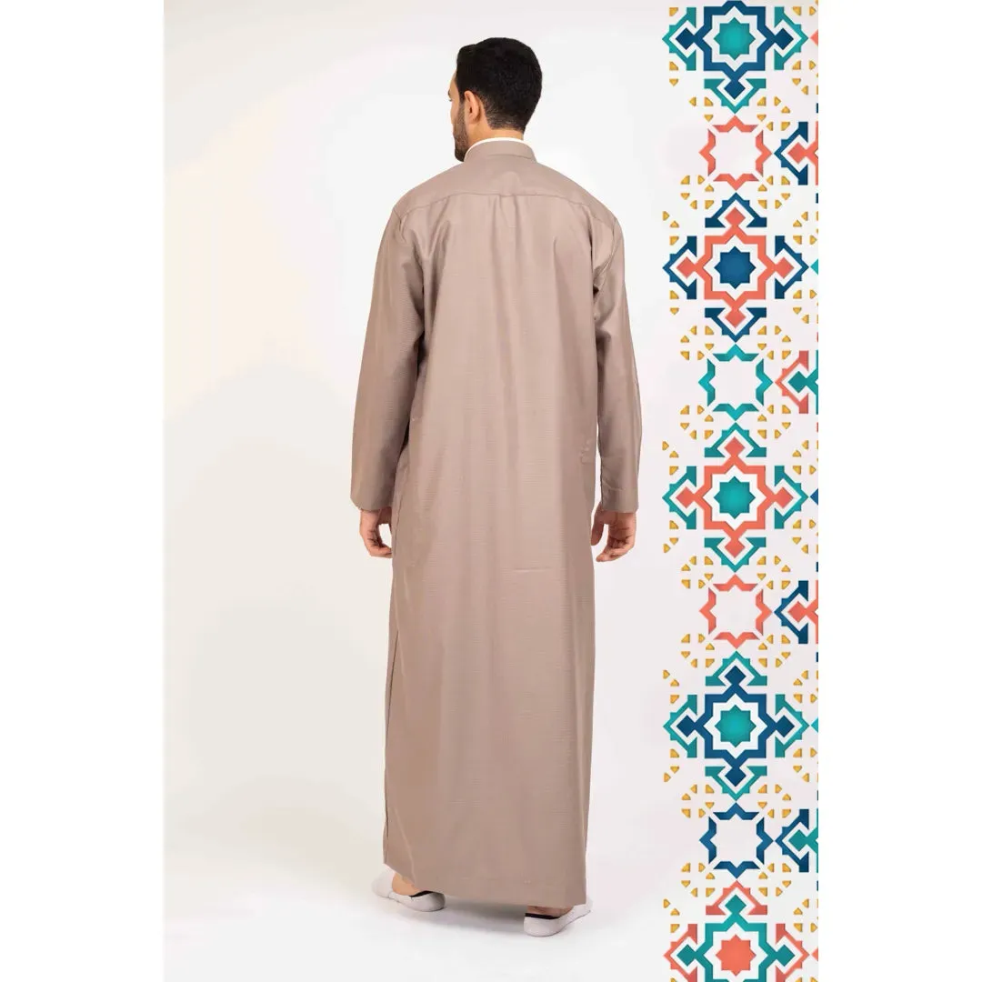 112 - Men's Stand Collar Thobe Islamic Clothing