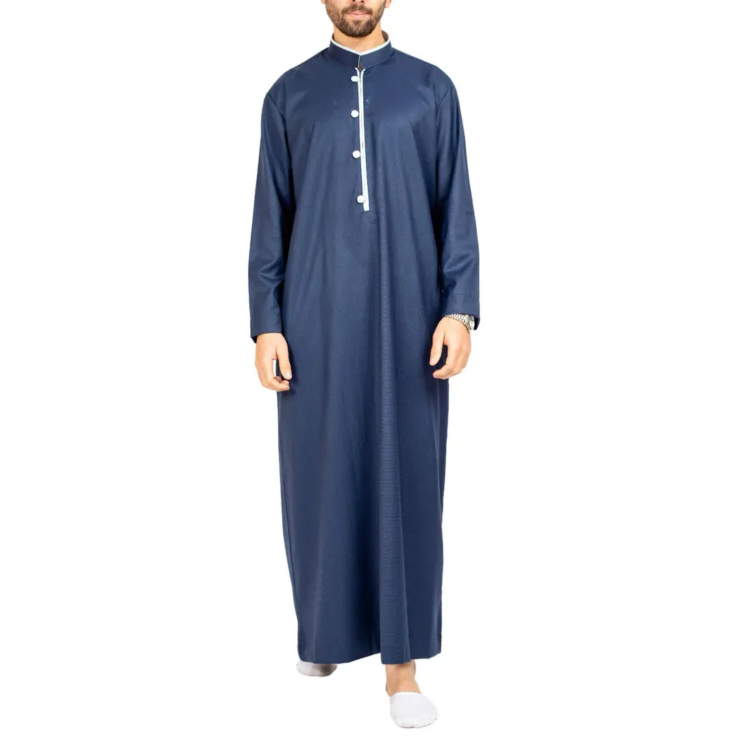 112 - Men's Stand Collar Thobe Islamic Clothing