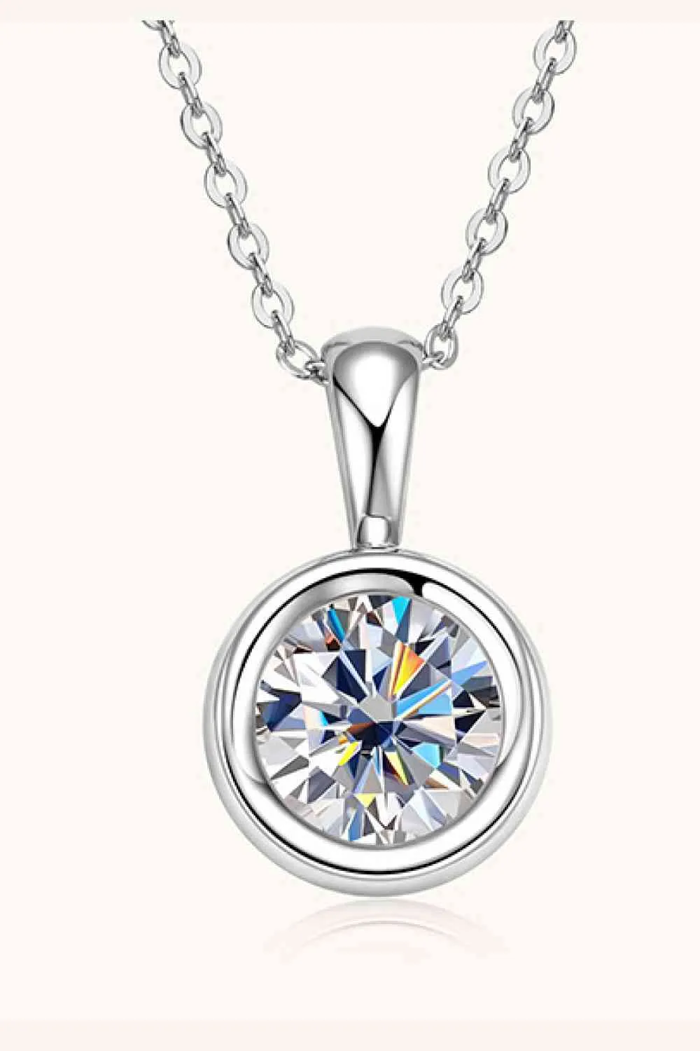 2 Carat Moissanite 925 Sterling Silver Necklace