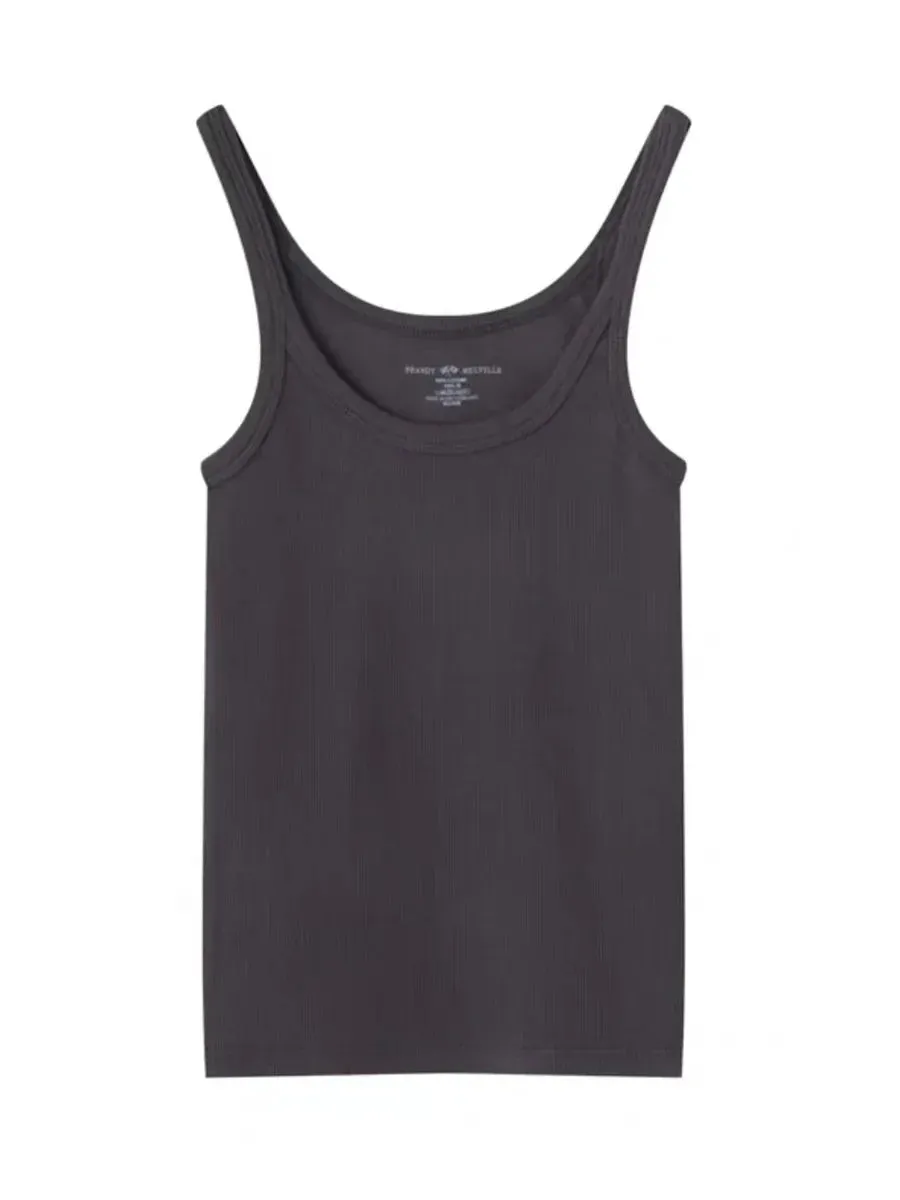 2024 Black Sexy Sleeveless Cotton Vest for Women