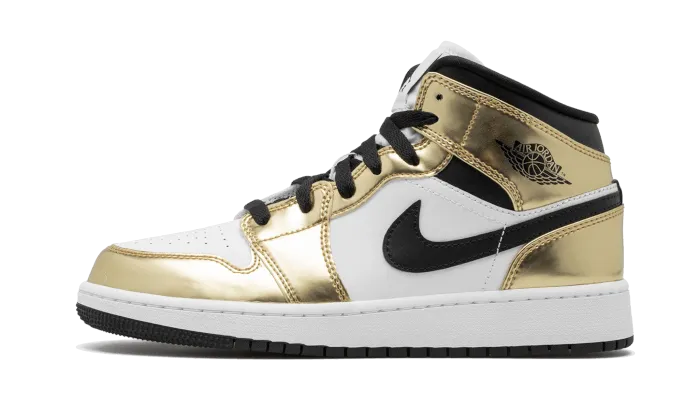 Air Jordan 1 Mid White Metallic Gold