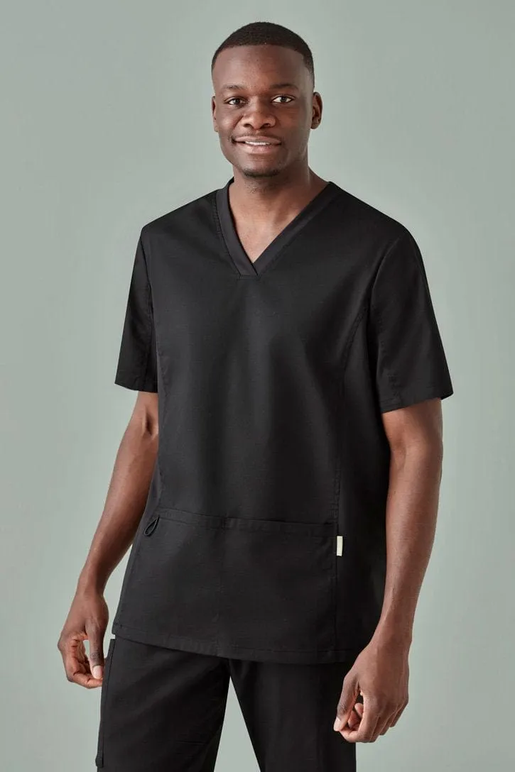 Biz Care Mens Riley V-Neck Contrast Scrub Top CST043MS