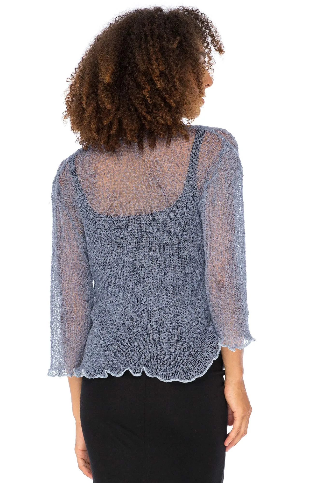 Cropped Bolero Cardigan Shrug with Ties