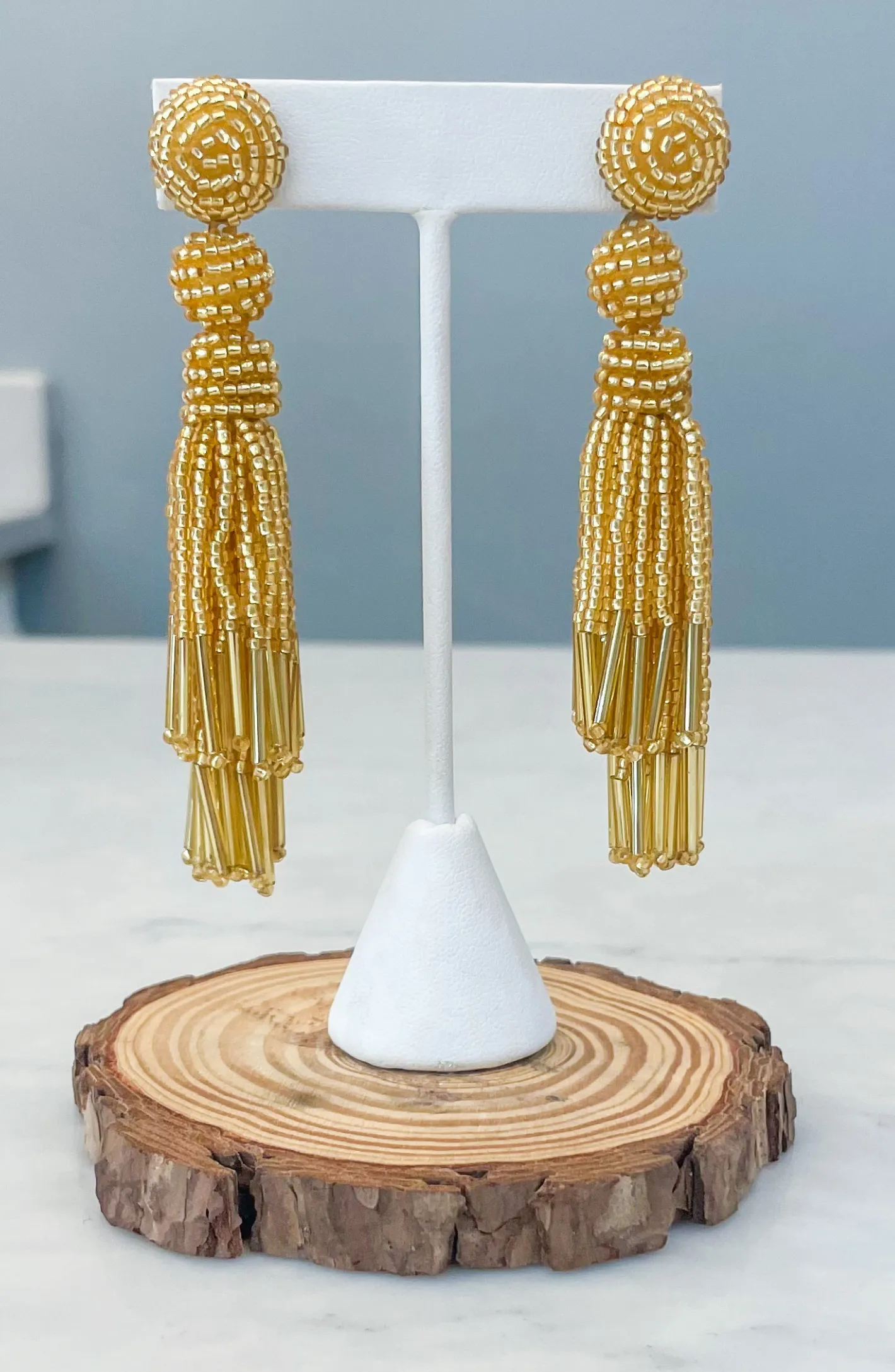 Dazzle Yourself Beaded Tassel Earring - 2 Colors