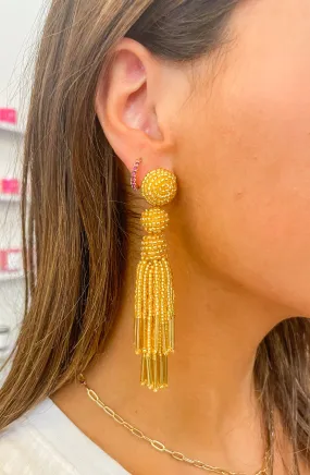 Dazzle Yourself Beaded Tassel Earring - 2 Colors