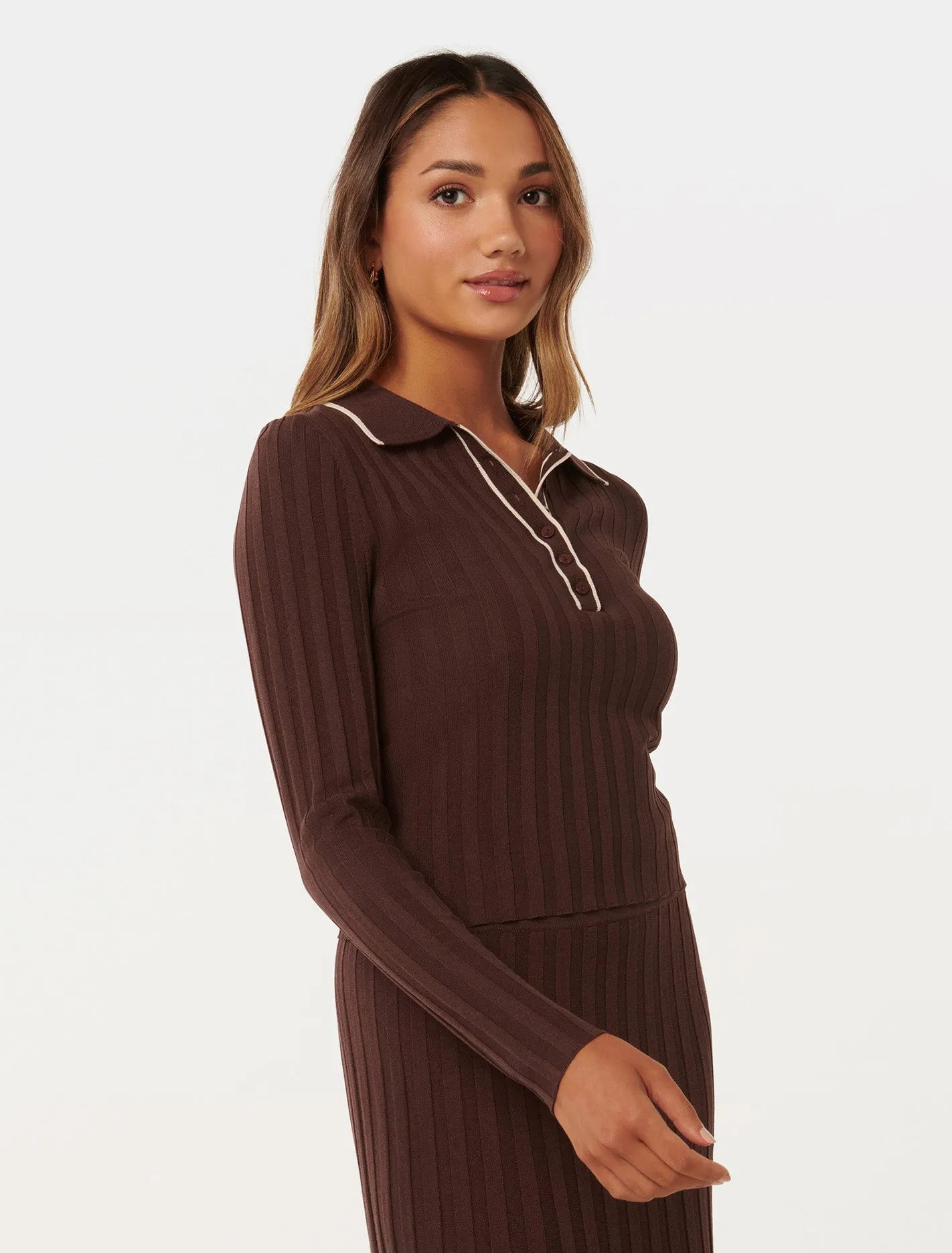 Edith Petite Knit Polo Top