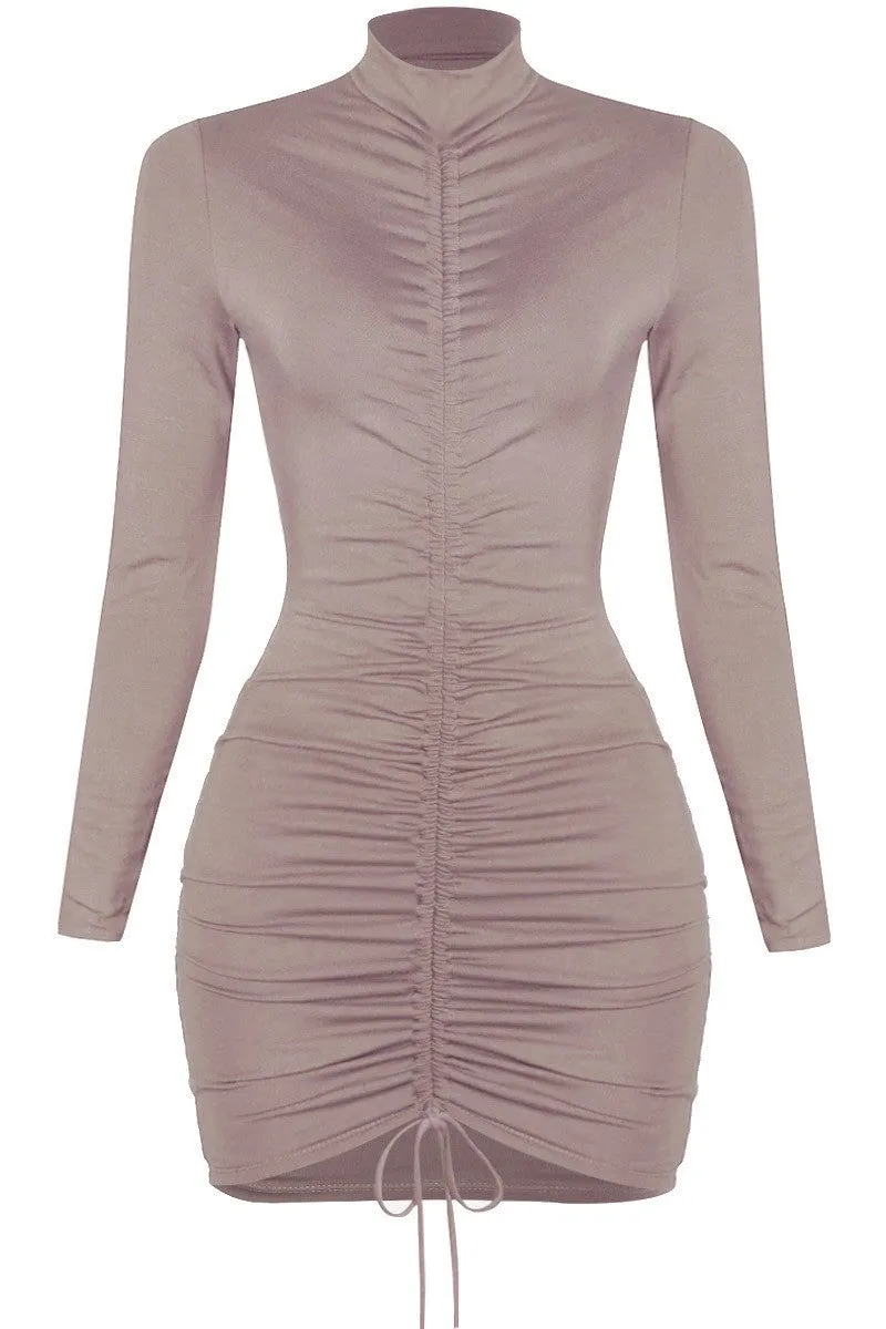 Eva Mini Dress - Taupe