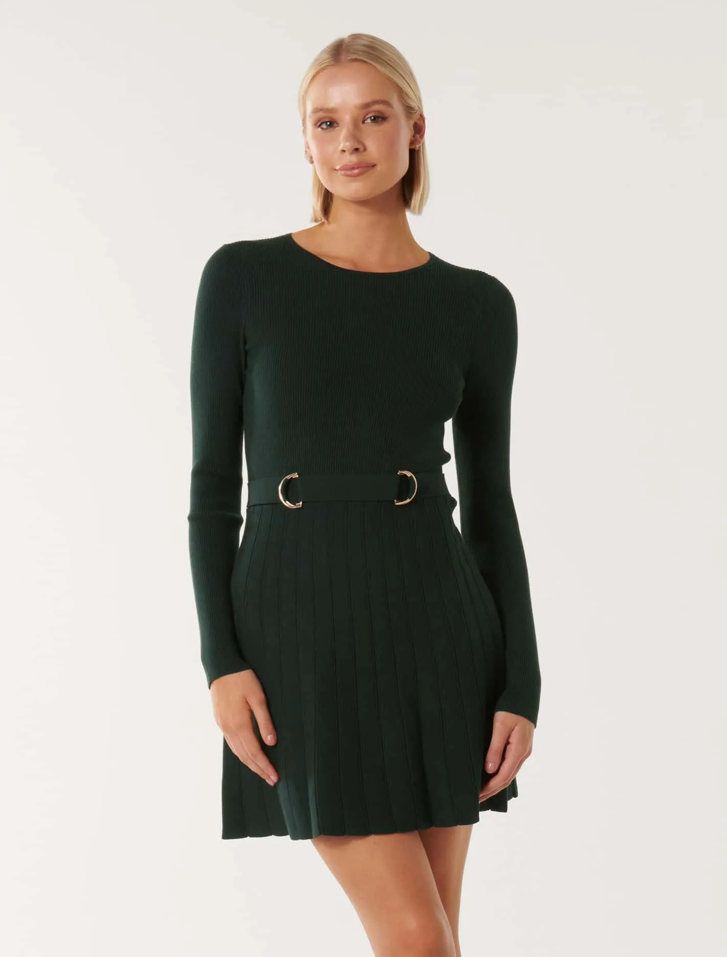 Faye D Ring Mini Knit Dress