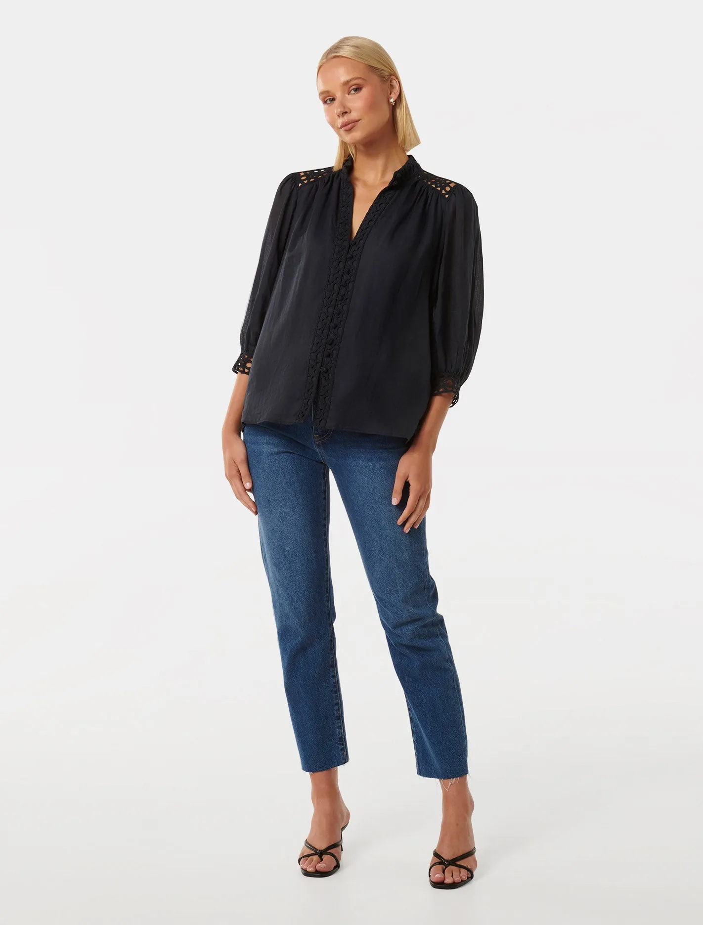 Florence Crochet Trim Blouse