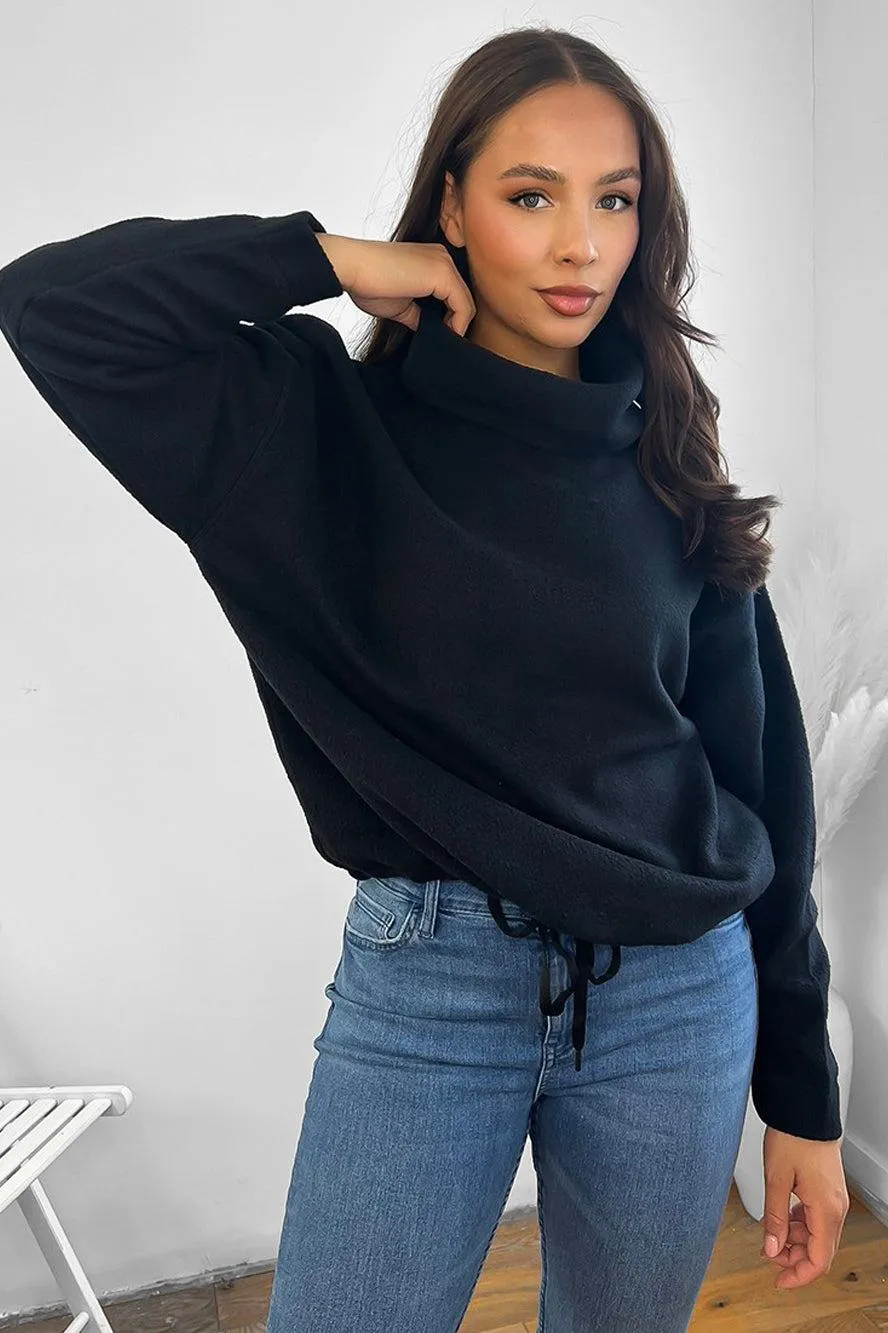 Fluffy Fleece Wide Neck Sweatshirt