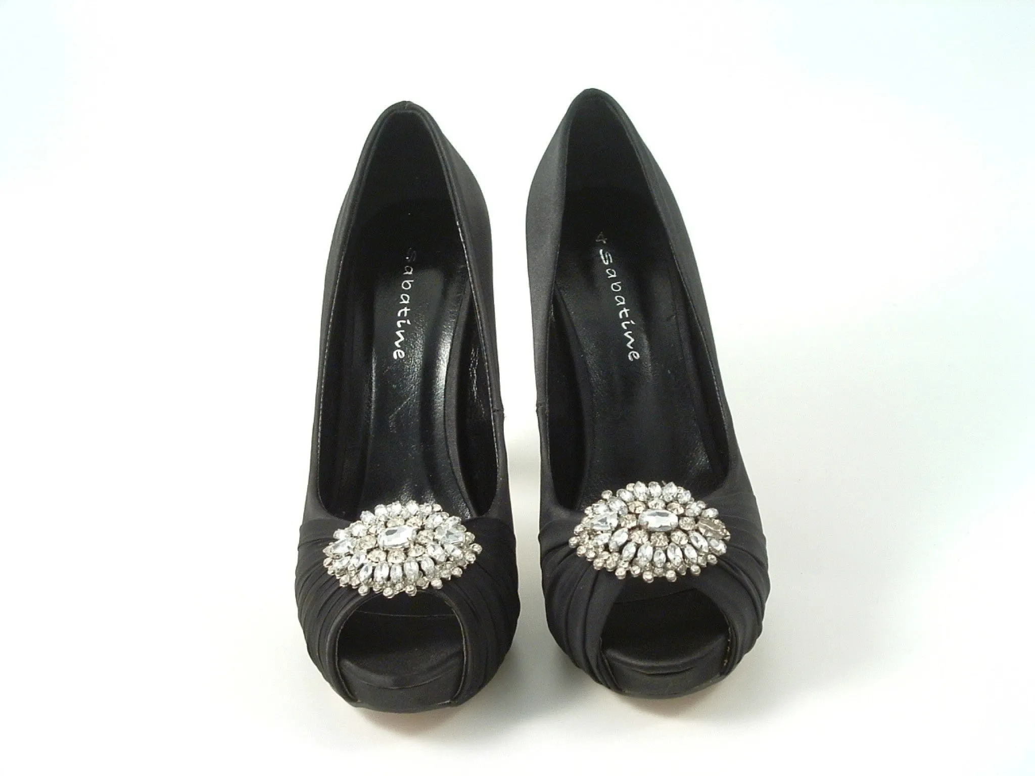 Glitz Shoes Ripley Sabatine Fee 888 Satin Peep Toe Platforms