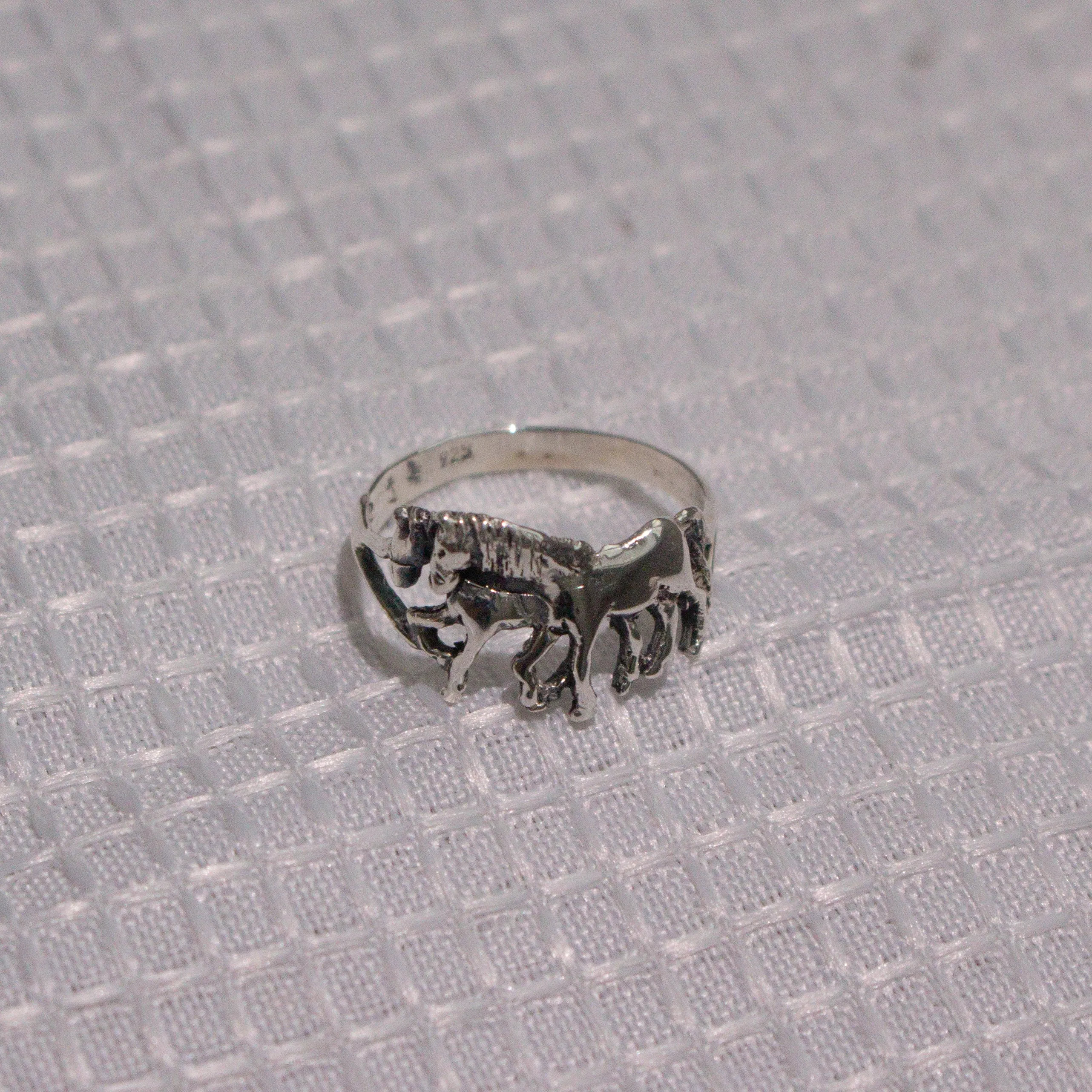 Horse Pair Ring (Sterling Silver 925)