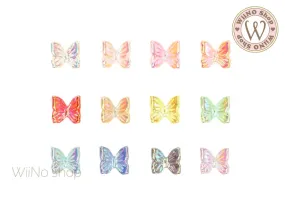 Iridescent Butterfly Nail Art Cabochons - 5 pcs