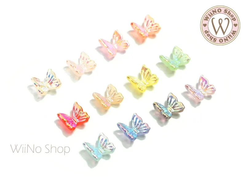 Iridescent Butterfly Nail Art Cabochons - 5 pcs