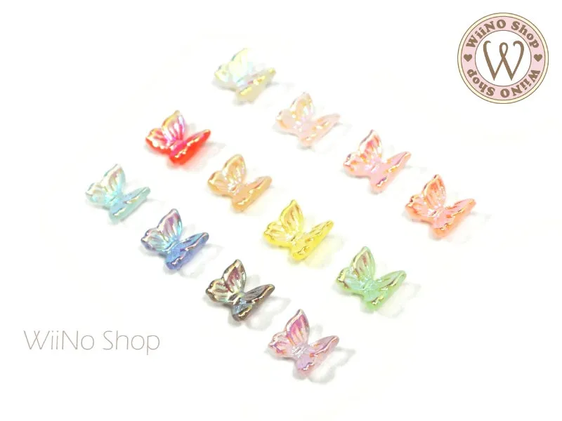 Iridescent Butterfly Nail Art Cabochons - 5 pcs