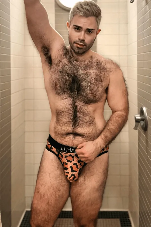 Late Night Mesh Briefs with Bulge Pouch - Leopard