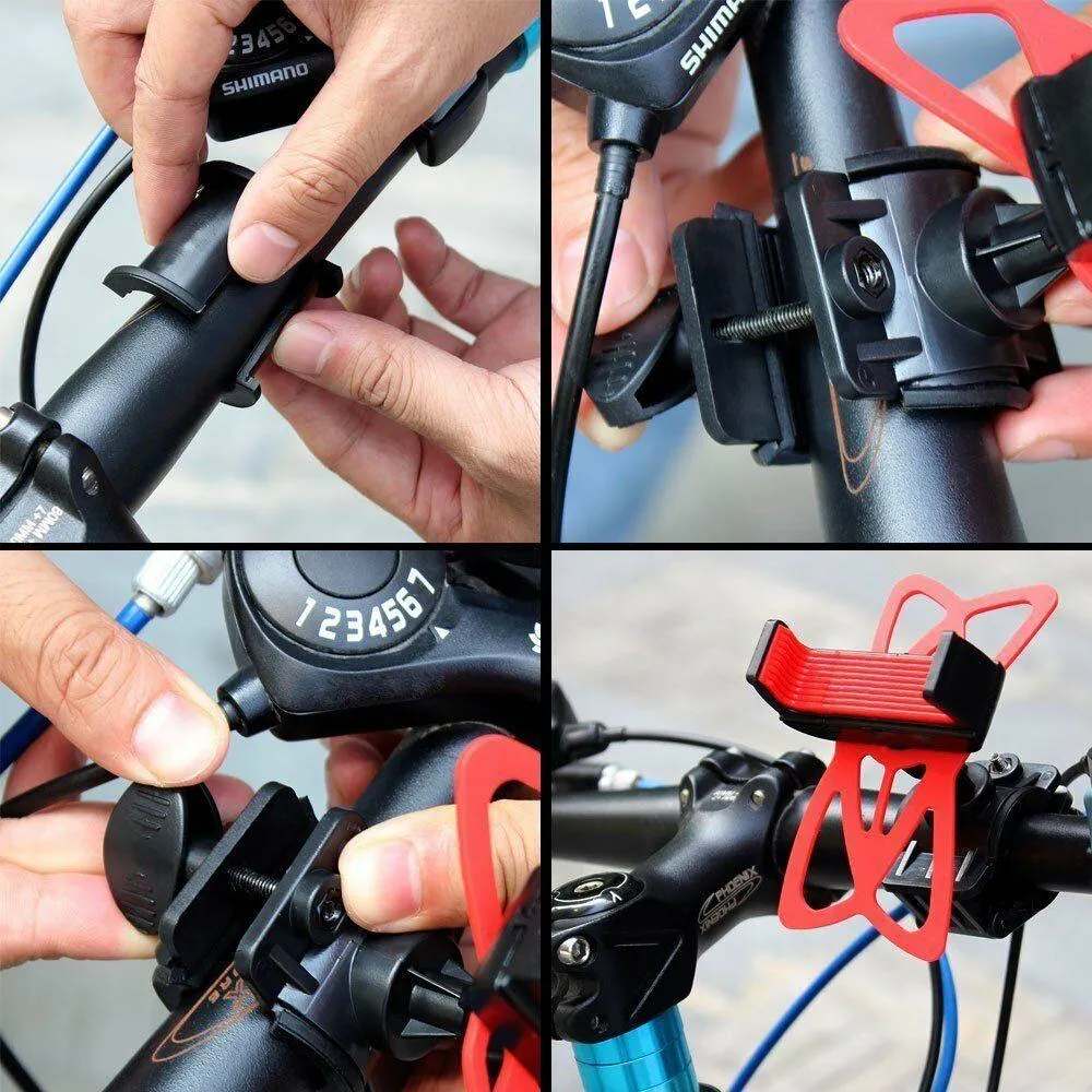 PROWheelX™ Silicone Shockproof Bike Cell Phone Holder | Motorcyle Cycling Handlebar Mount