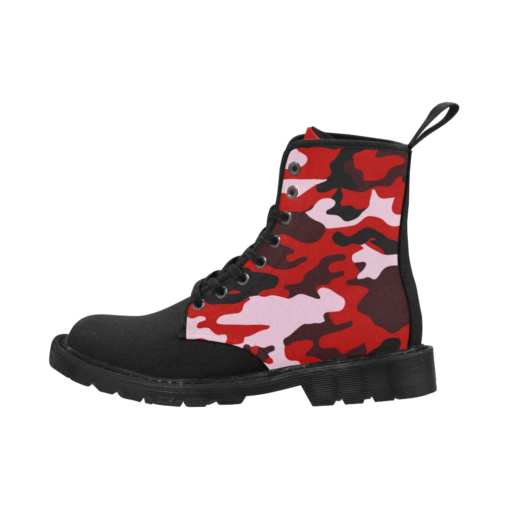 Red Camo Combat Boots