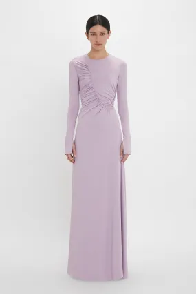 Ruched Detail Floor-Length Gown In Petunia