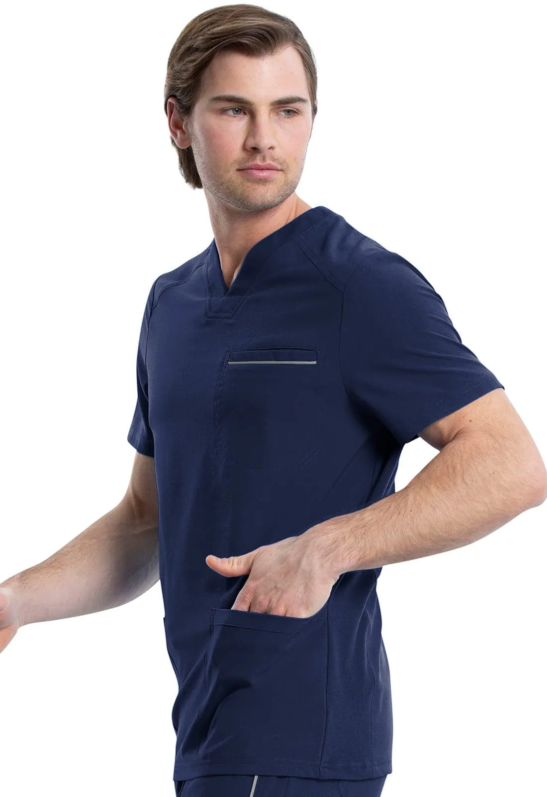 St George's iFlex Men's V-Neck Scrub Top Navy STG-CK661