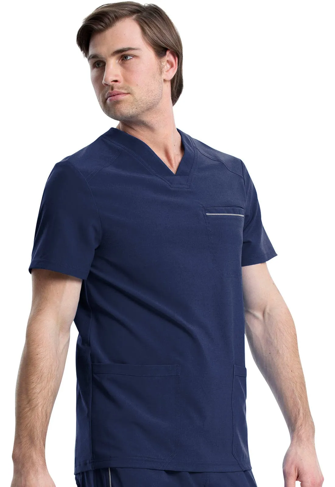 St George's iFlex Men's V-Neck Scrub Top Navy STG-CK661