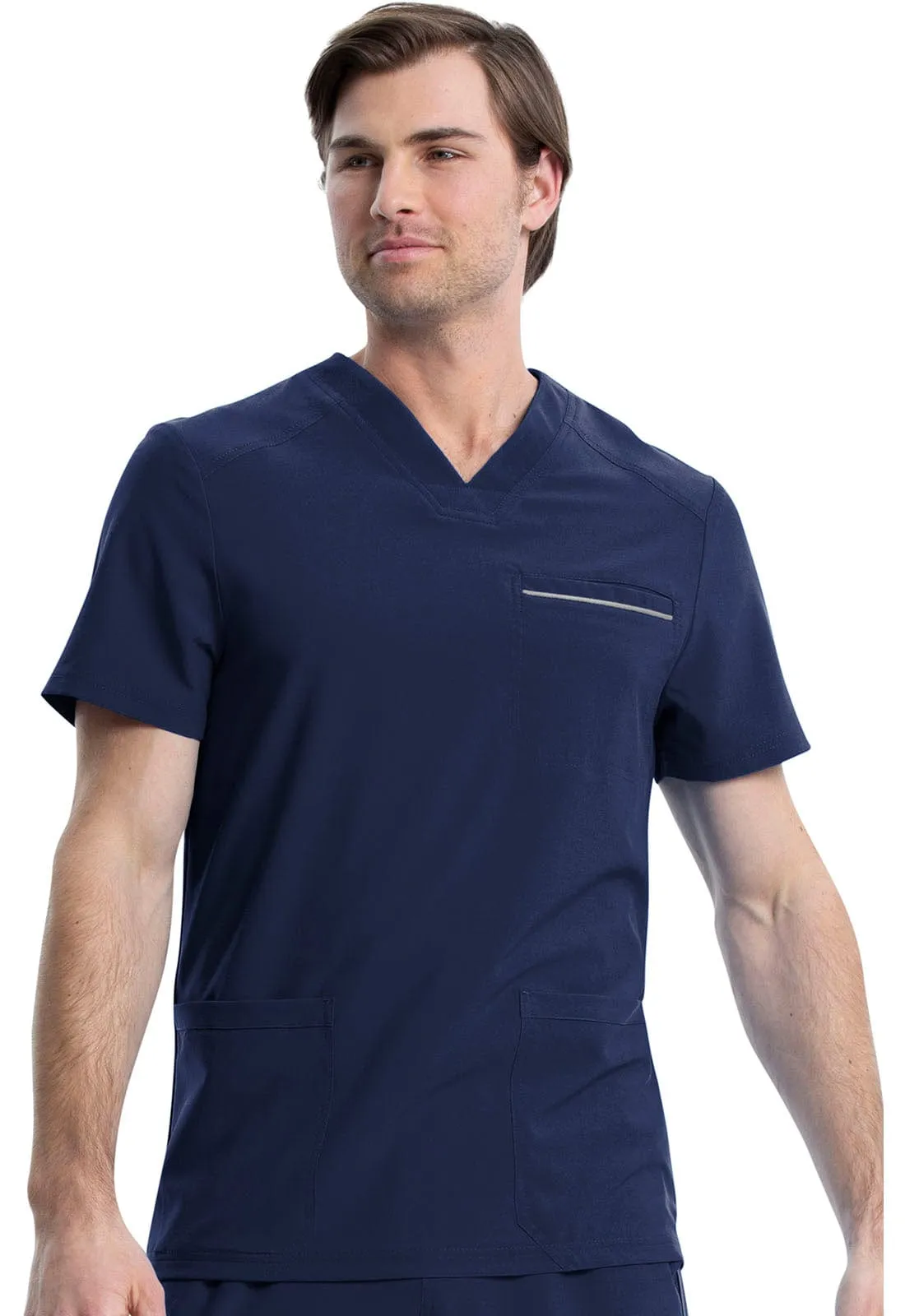 St George's iFlex Men's V-Neck Scrub Top Navy STG-CK661