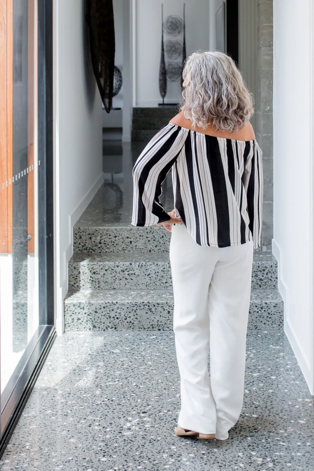 Stripes Summer Top - Black and White