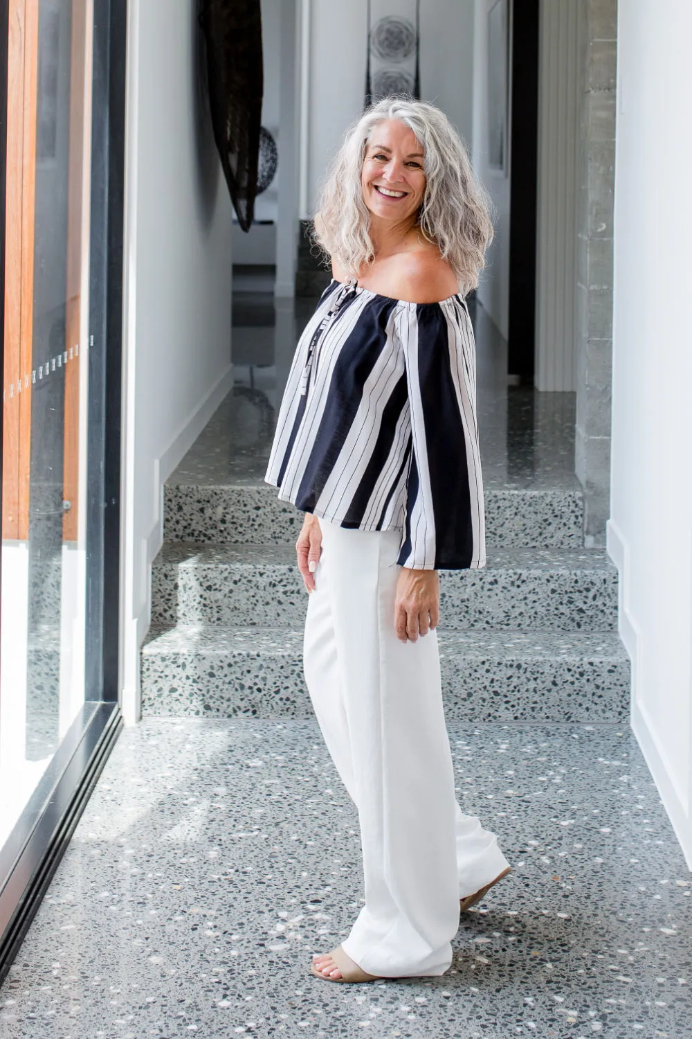 Stripes Summer Top - Black and White