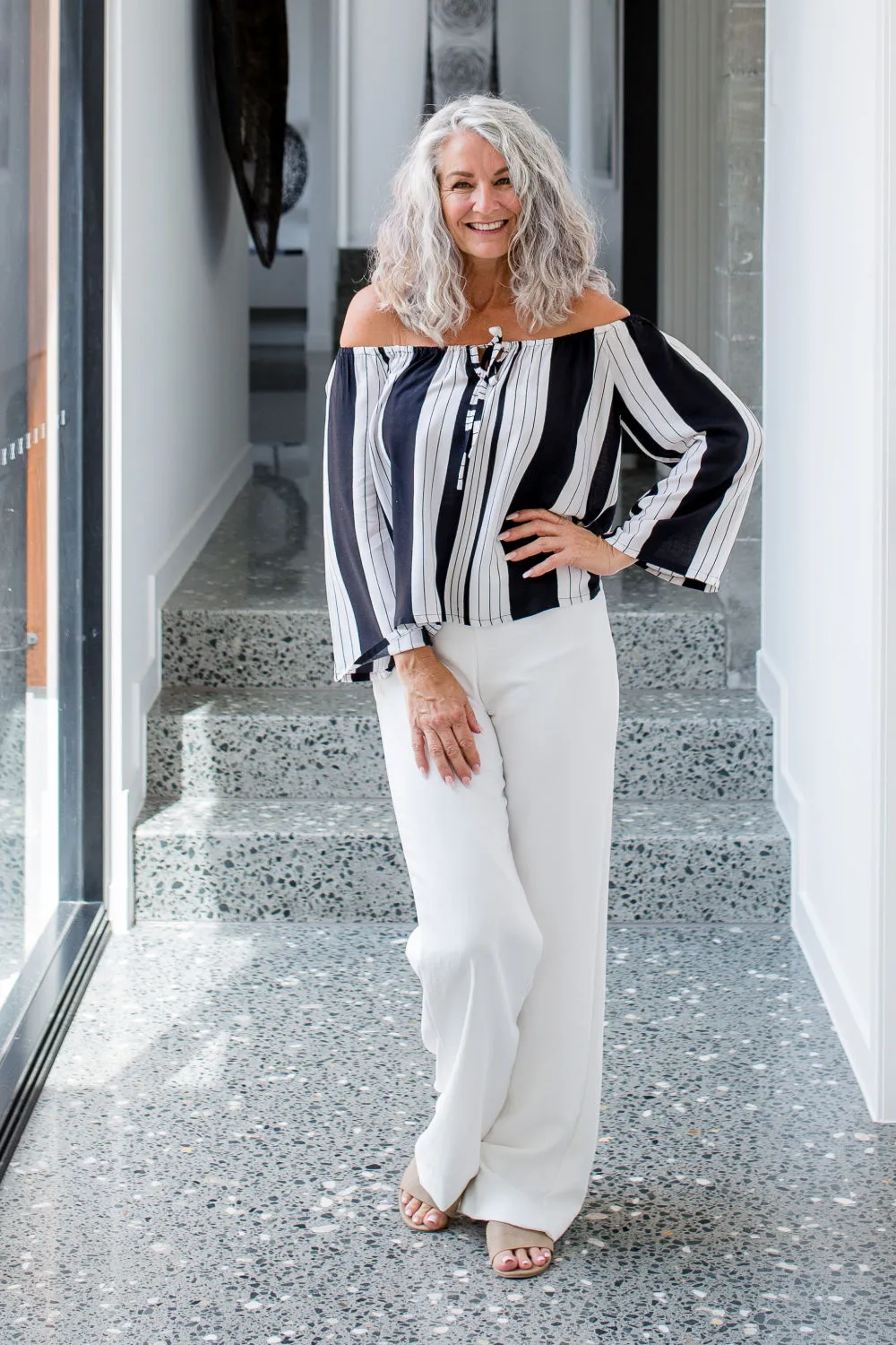 Stripes Summer Top - Black and White